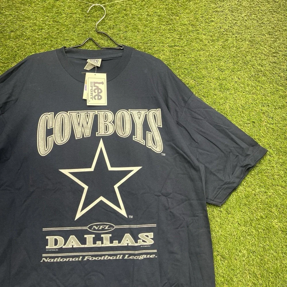 Vintage Lee Sport Dallas Cowboys Shirt Mens 2XL Navy Blue 90s Short Sleeve NWT